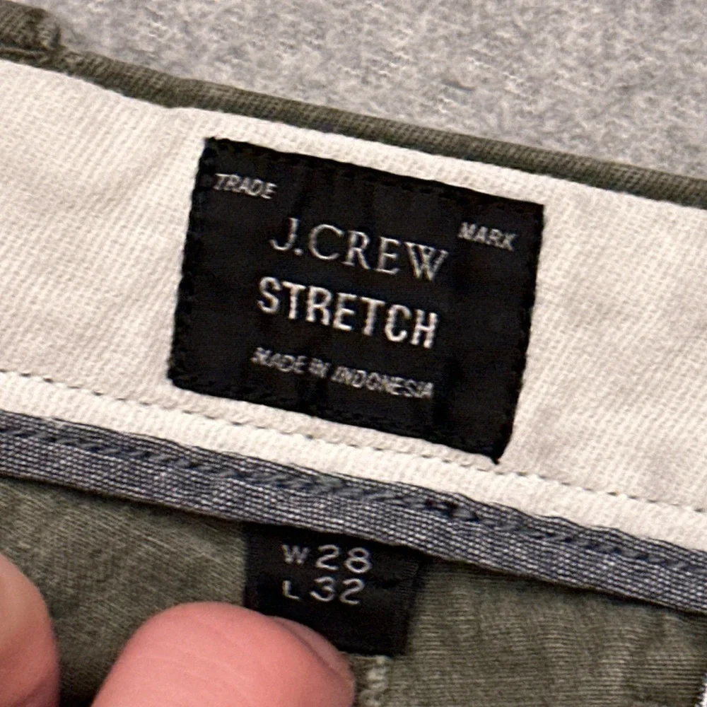 J.CREW 484 Slim Fit Stretch Chino Pants Mens 29x30* Green Straight Preppy Office